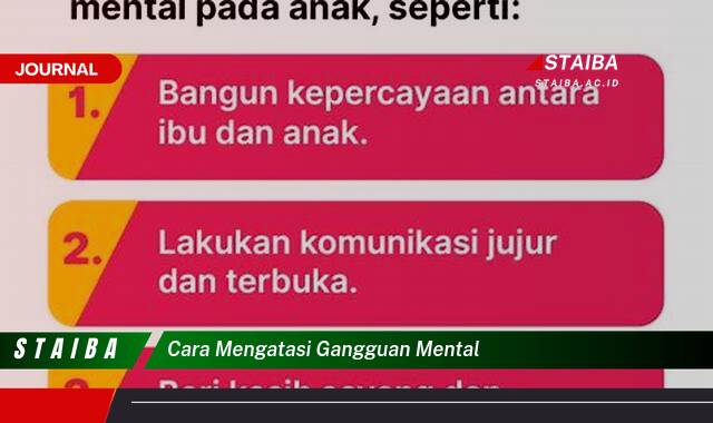 Langkah demi langkah, Cara Mengatasi Gangguan Mental untuk Kesejahteraan Anda