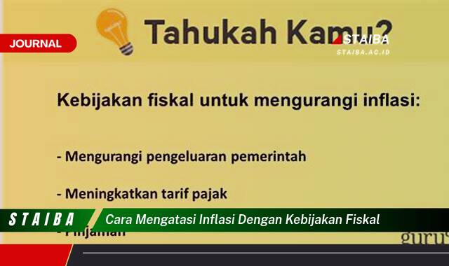 Ketahui Cara Mengatasi Inflasi dengan Kebijakan Fiskal yang Efektif dan Tepat Sasaran