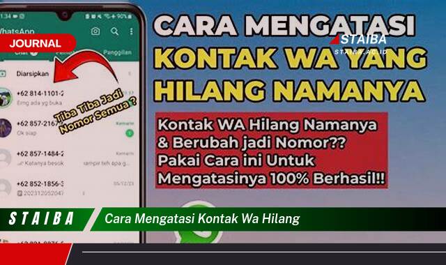 Ketahui Cara Mengatasi Kontak WA Hilang dengan Cepat dan Mudah