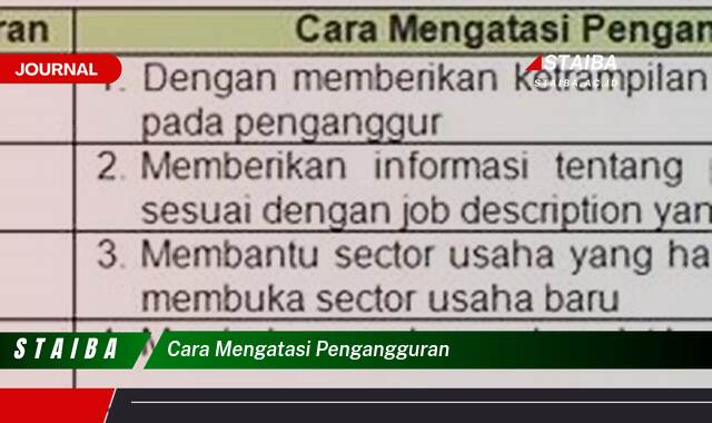 Ketahui Cara Mengatasi Pengangguran di Indonesia Secara Efektif